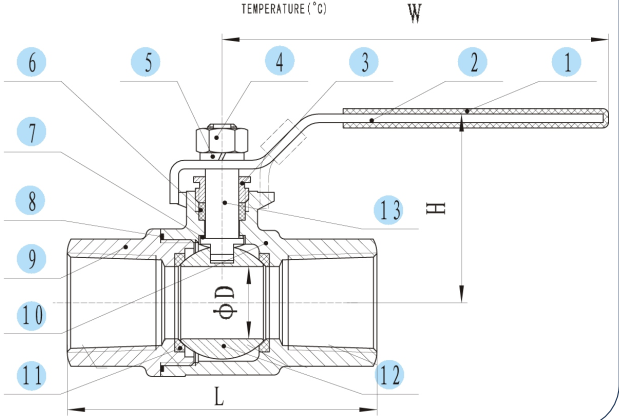 2-PC Ball Valve DIN3202-M3