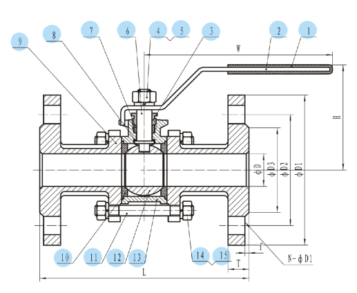 3-PC Flanged Ball Valve(DIN)