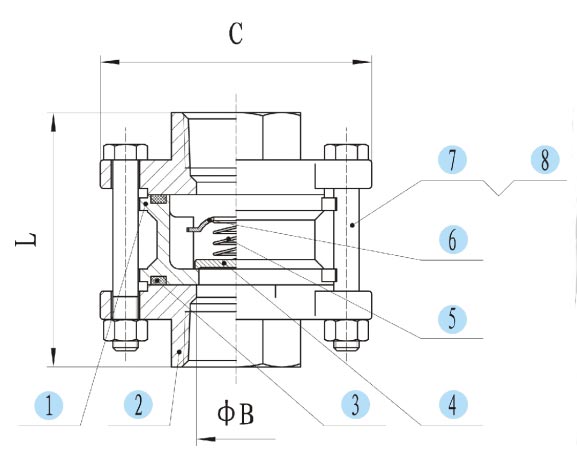 3 PC-Spring Vertical Check Valve