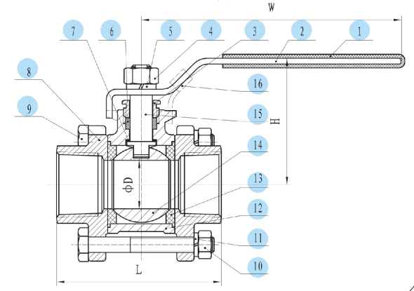 3-PC Thread Ball Valve